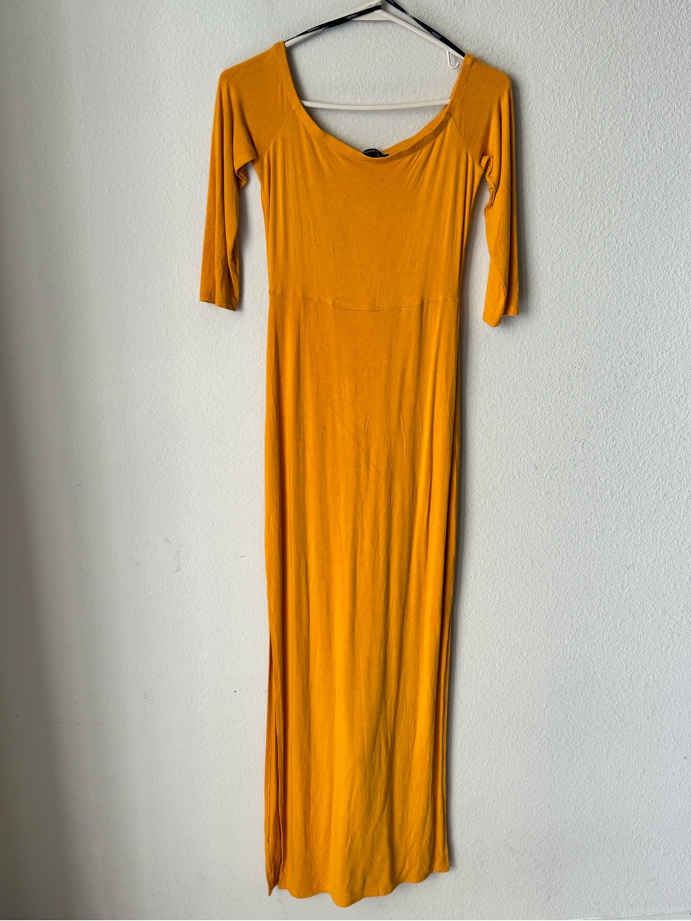 Forever 21 Scoop Neck Maxi Dress in Ochre Yellow